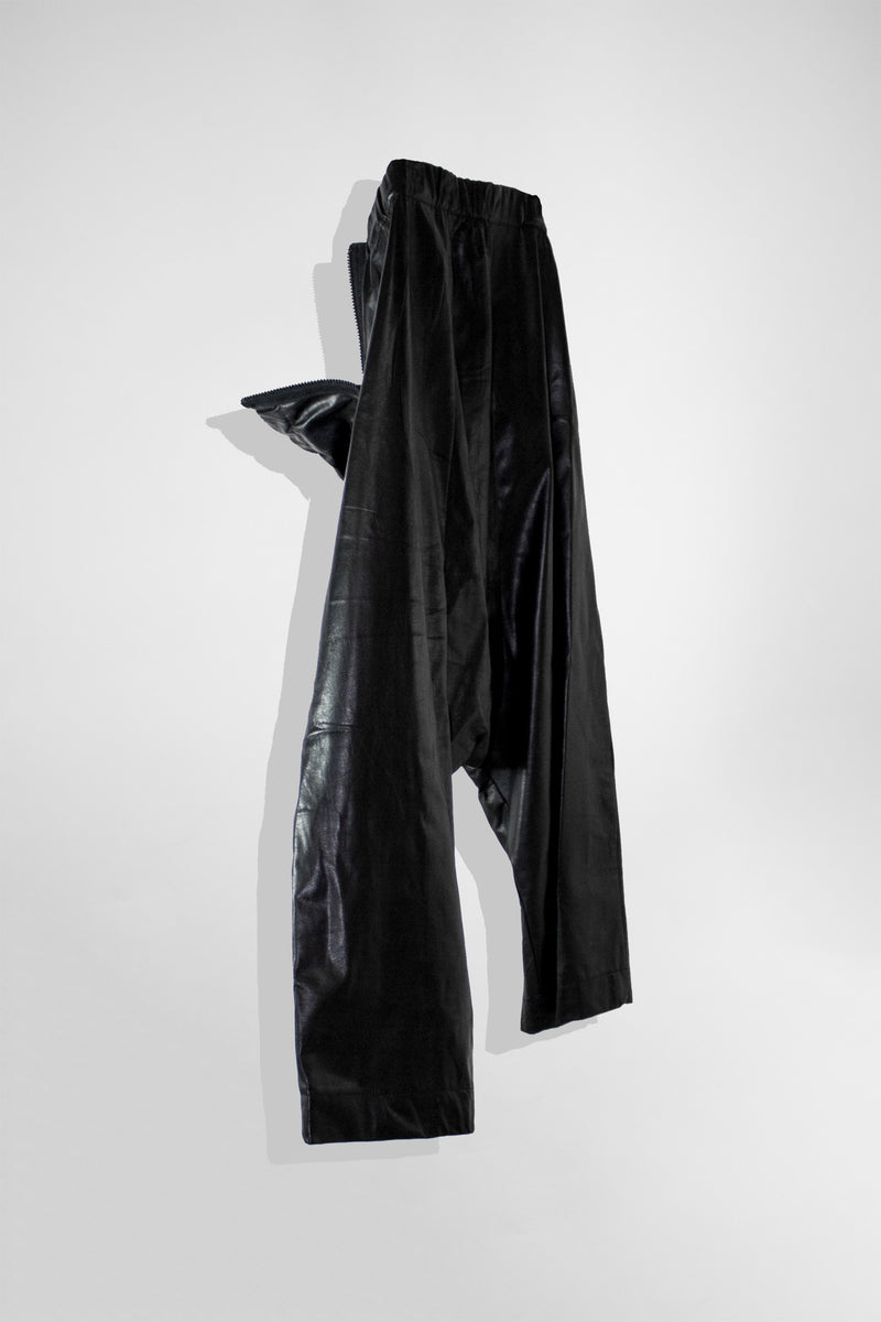 DROP CROUCH LEATHER TROUSERS - NELLY JOHANSSON