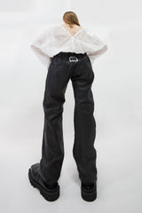 Straight Fit Leather Pants