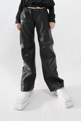 Straight Fit Leather Pants