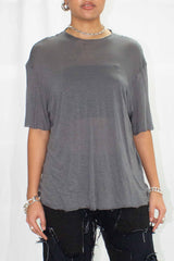 Grey Silk Blend T-shirt