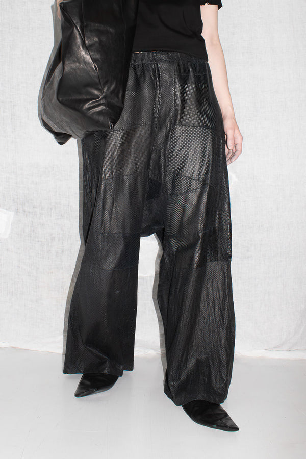 Perforated Leather Trousers