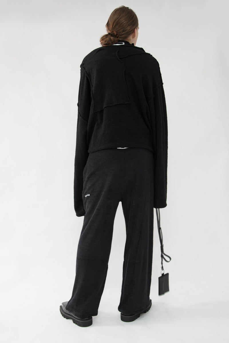 Patched High Neck Wool Sweater - CARL IVAR