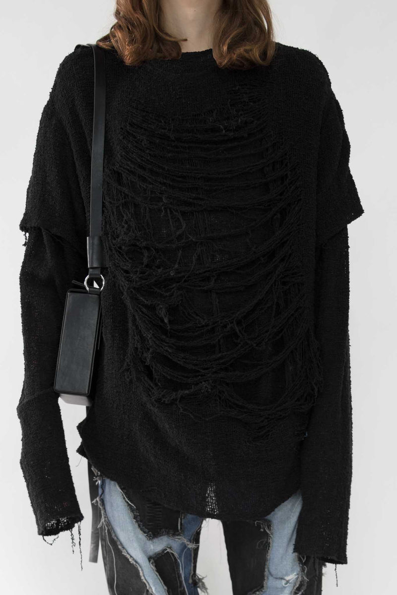 Distressed Knit Sweater - NELLY JOHANSSON