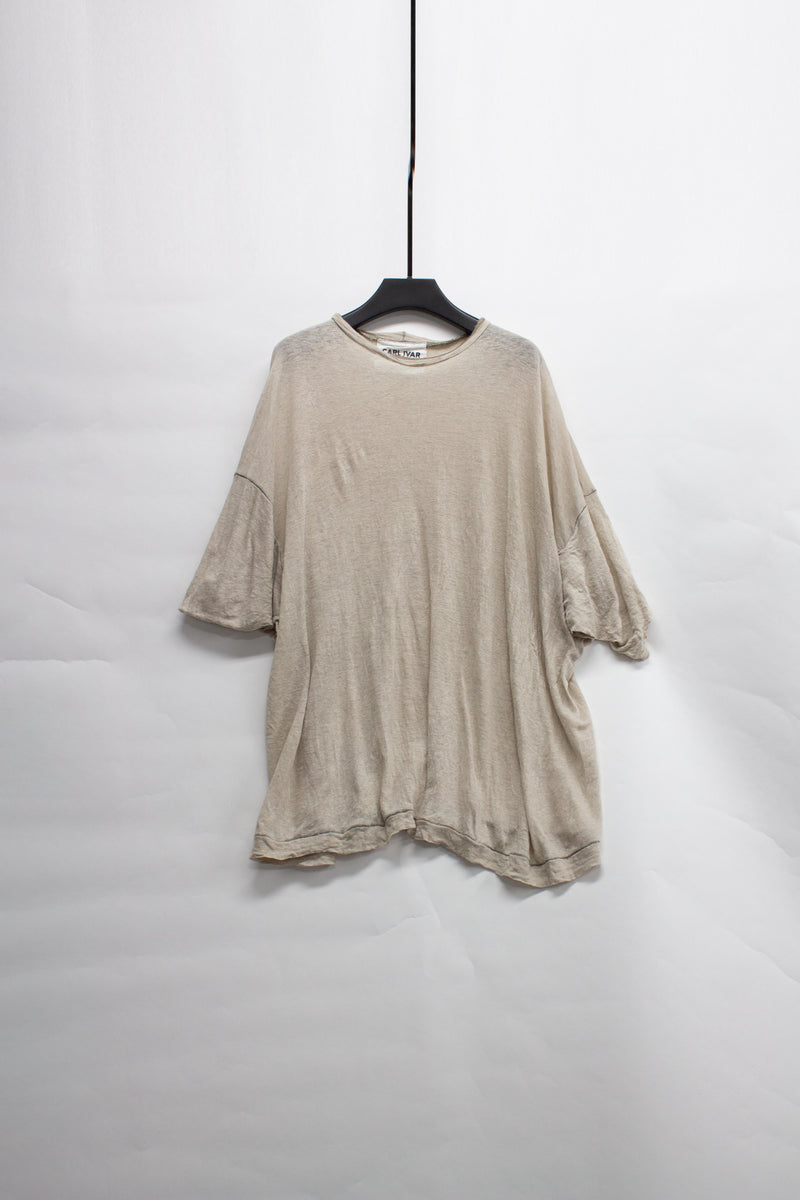 LINEN CREW NECK T-SHIRT - NELLY JOHANSSON