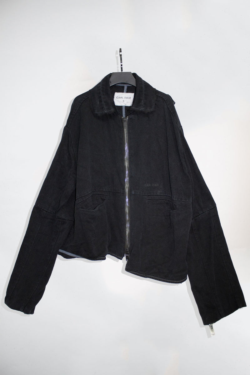 Asymmetrical Hemp Denim Jacket - NELLY JOHANSSON