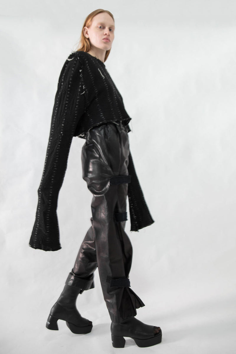 Stripe Embroidered Wool Sweater - NELLY JOHANSSON