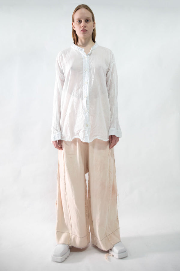 Sheer Collarless Concept Shirt - NELLY JOHANSSON