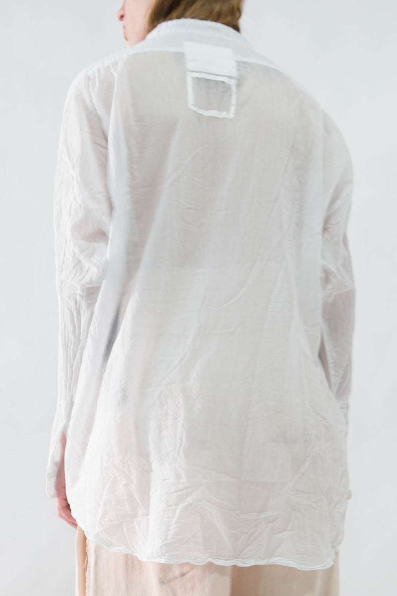 Sheer Collarless Concept Shirt - NELLY JOHANSSON