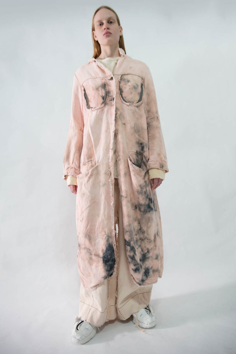 Split Back Hemp Denim Coat - NELLY JOHANSSON