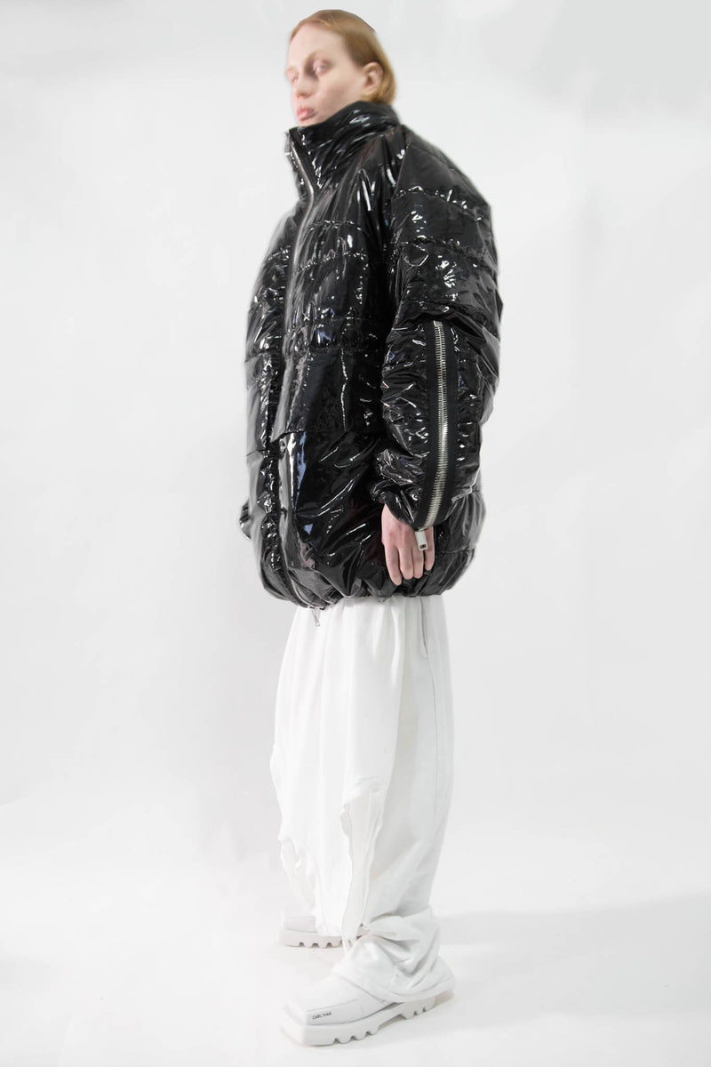 Oversized Vinyl Puffer Jacket - NELLY JOHANSSON