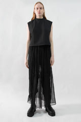 Perforated Crop Crew Neck Top - CARL IVAR