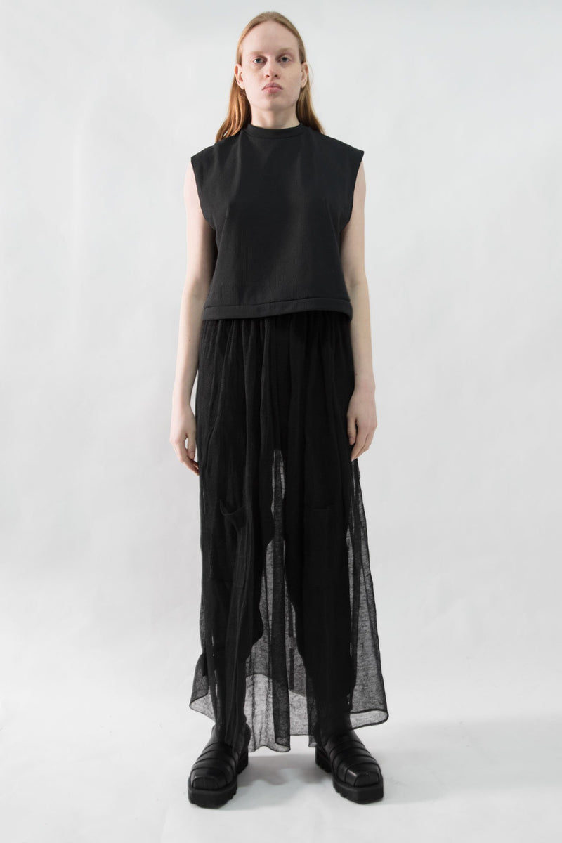 Perforated Crop Crew Neck Top - CARL IVAR