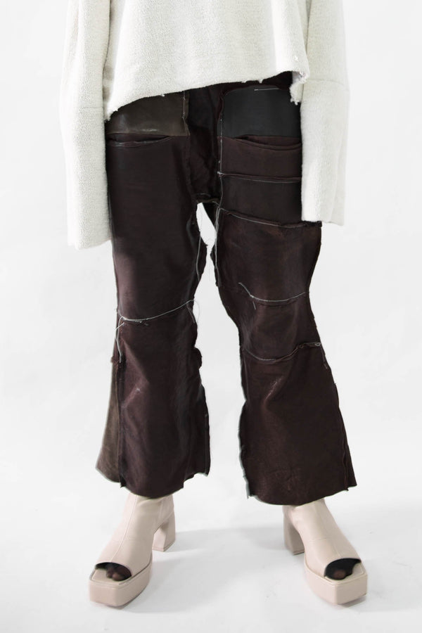 Flared Patchwork Leather Pants - NELLY JOHANSSON