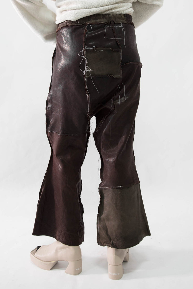 Flared Patchwork Leather Pants - NELLY JOHANSSON