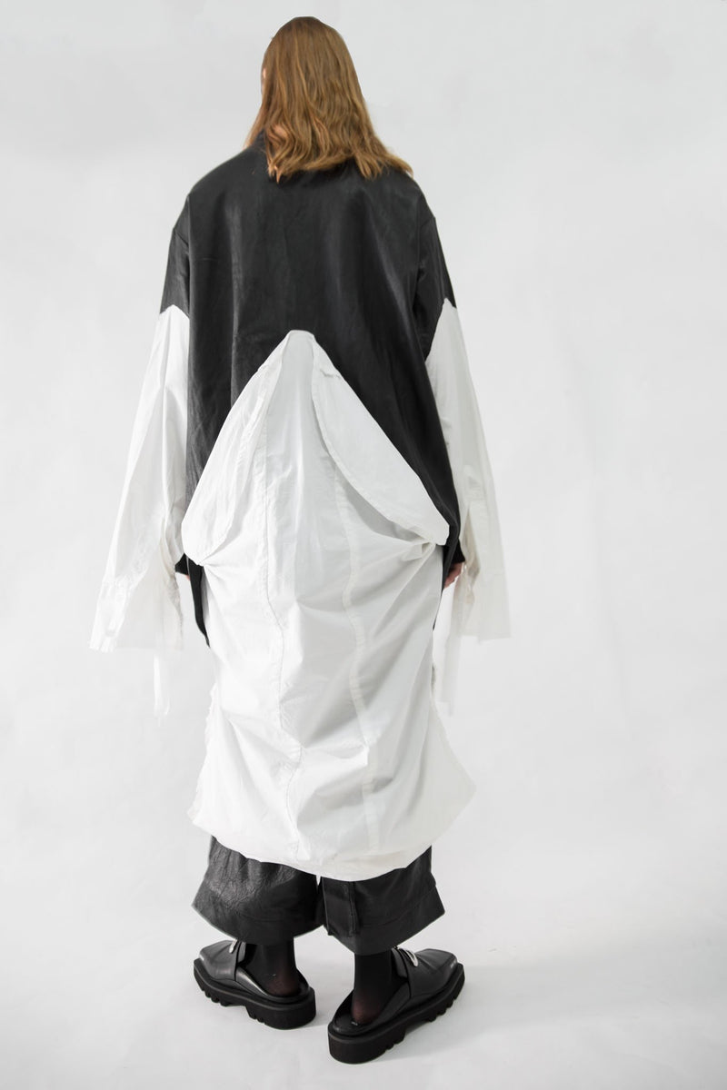 Leather Mix Shirt Dress - CARL IVAR