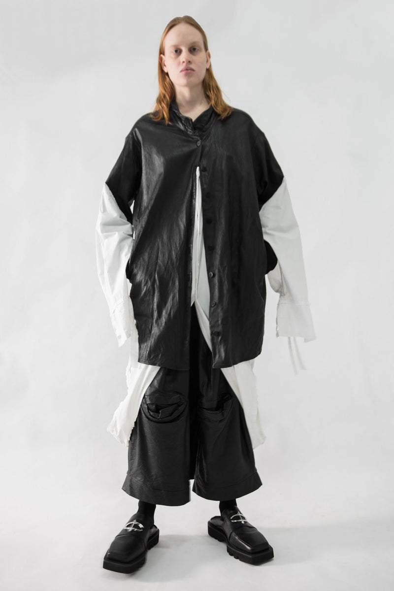 Leather Mix Shirt Dress - CARL IVAR