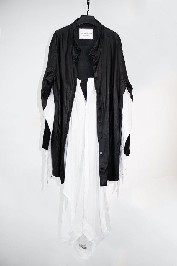Leather Mix Shirt Dress - CARL IVAR