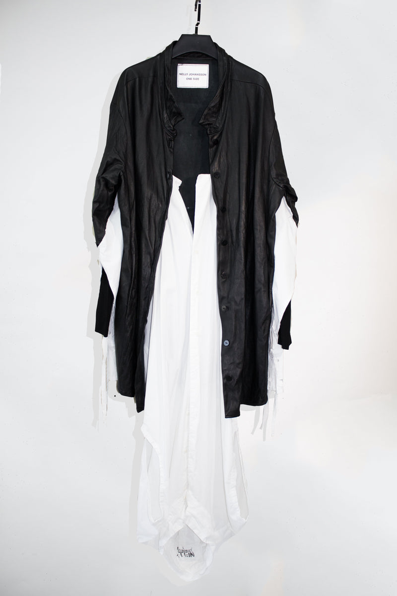 Leather Mix Shirt Dress - CARL IVAR
