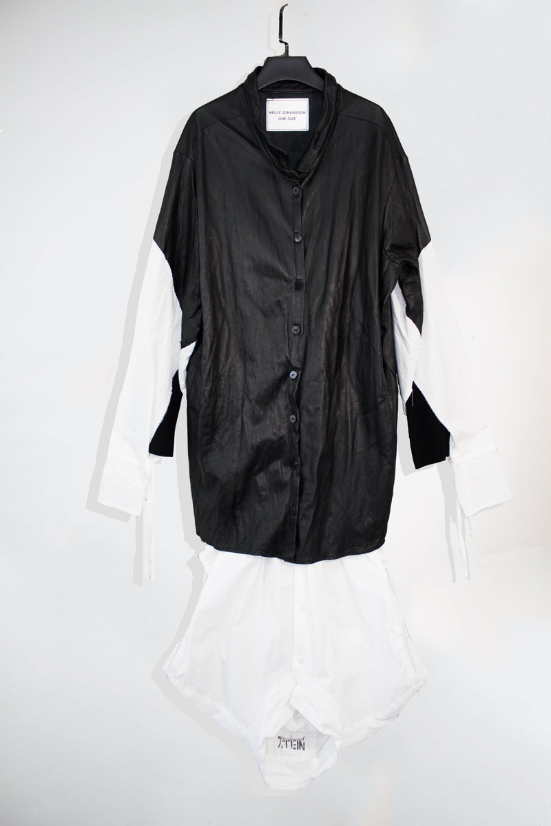 Leather Mix Shirt Dress - CARL IVAR