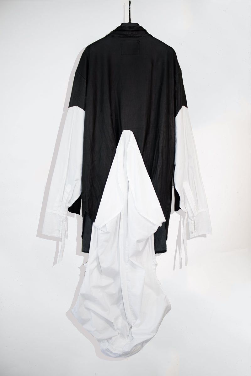 Leather Mix Shirt Dress - CARL IVAR