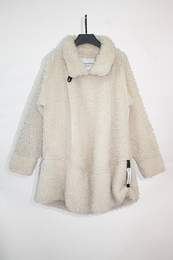Draped Leather Mix Fleece Sweater - CARL IVAR - carlivar - 