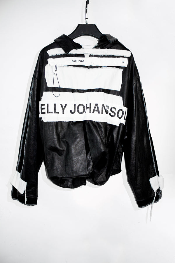 Folded Patch Work Leather Jacket - CARL IVAR