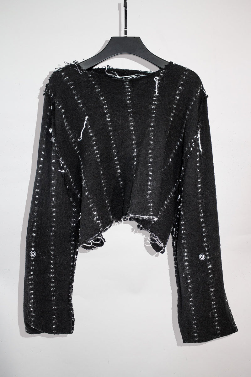 Stripe Embroidered Wool Sweater - CARL IVAR